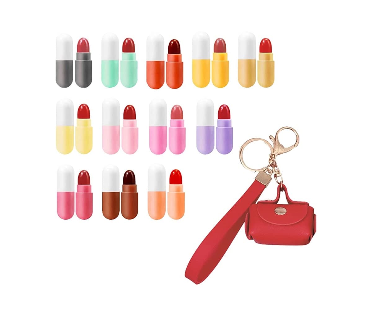 12 rouges à lèvres, mini sac, mat, hydratant, longue durée