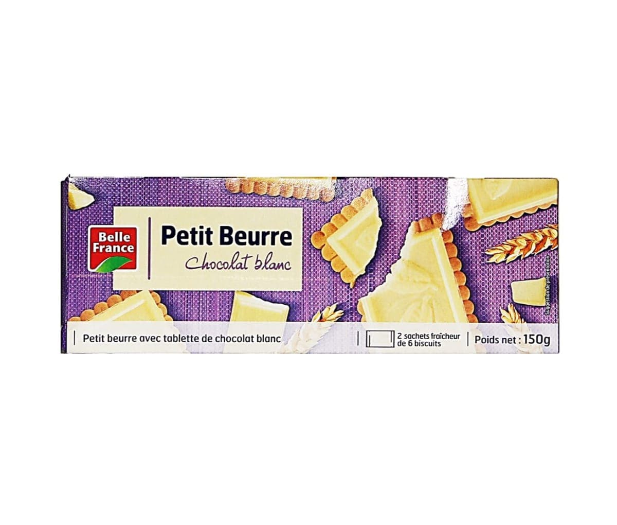Biscuit, Petit beurre, au chocolat blanc, Belle France, 150g