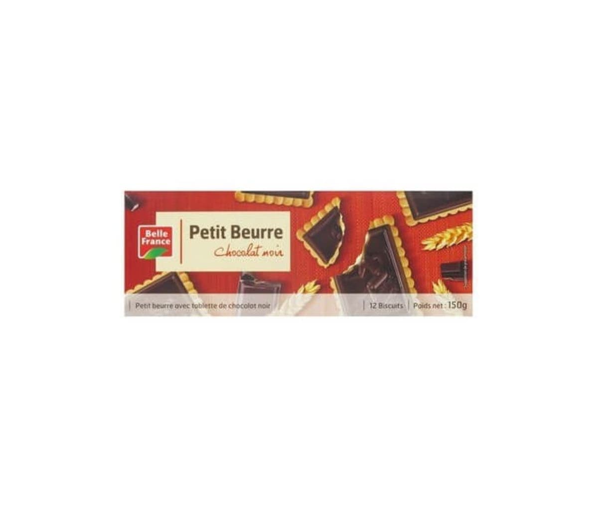 Biscuits, Petit beurre, au chocolat noir, Belle France, 150g