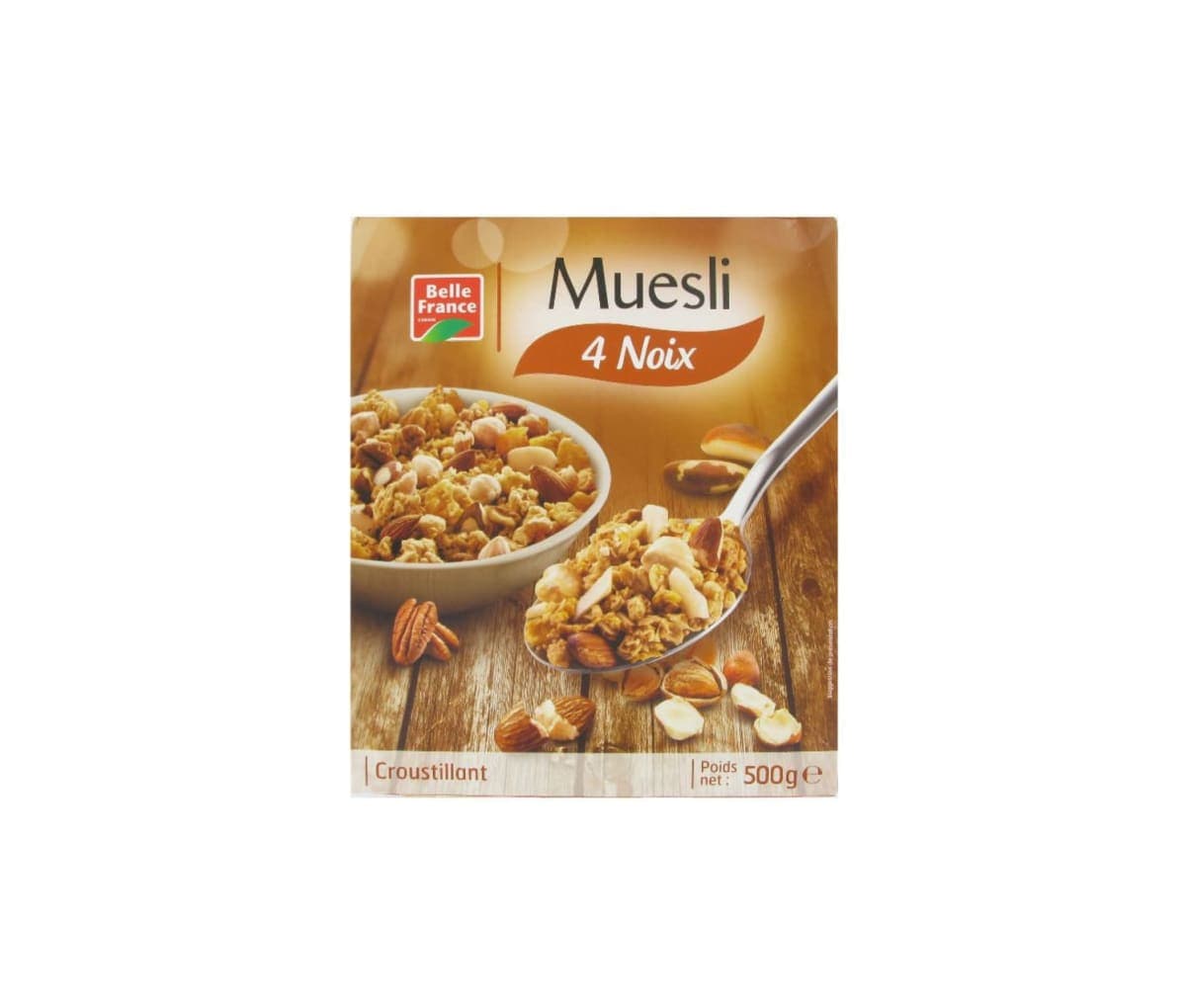 Céréales, Muesli, 4 Noix, Croustillant, Belle France, 500g