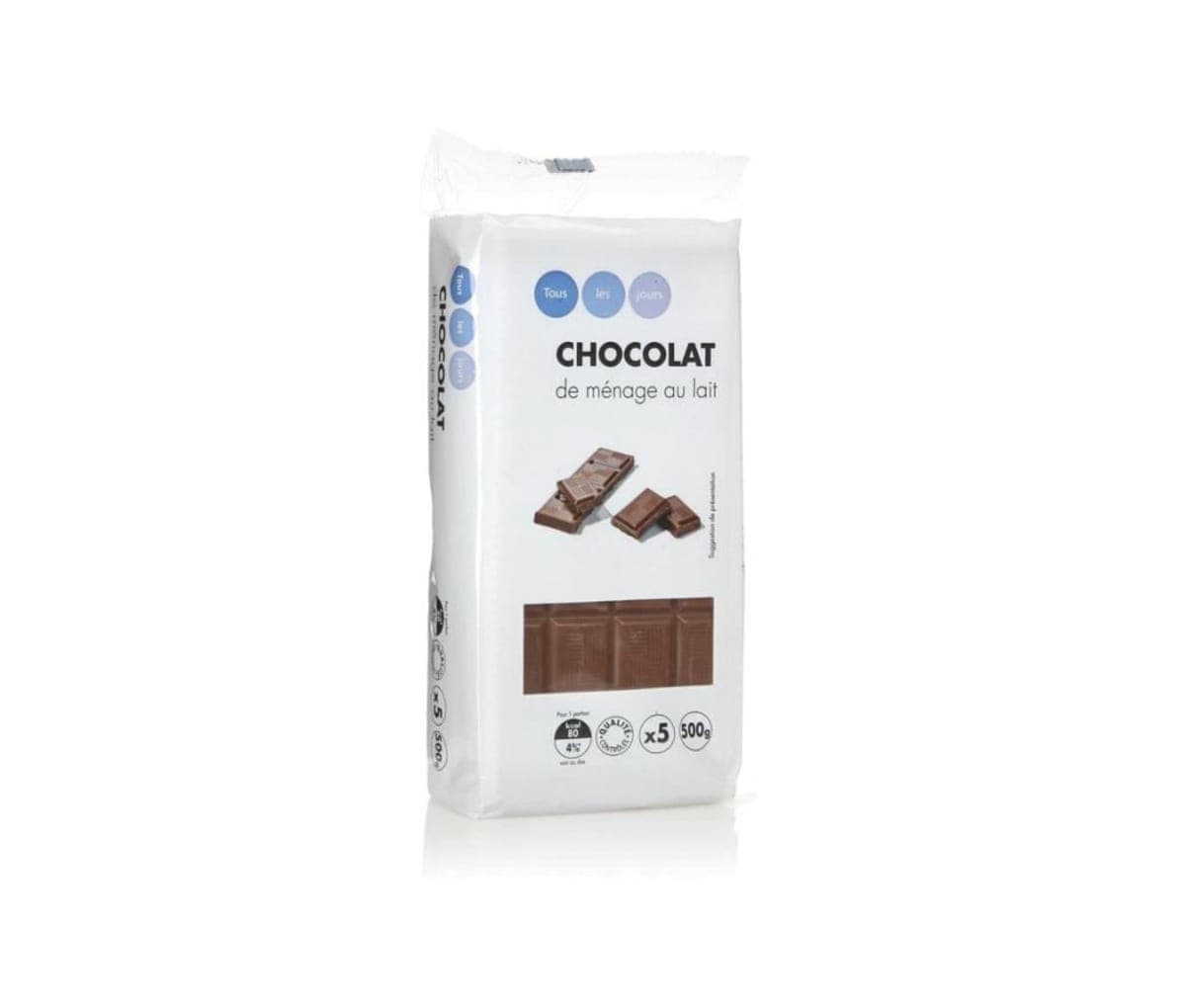 Chocolat, de ménage au lait, 500g