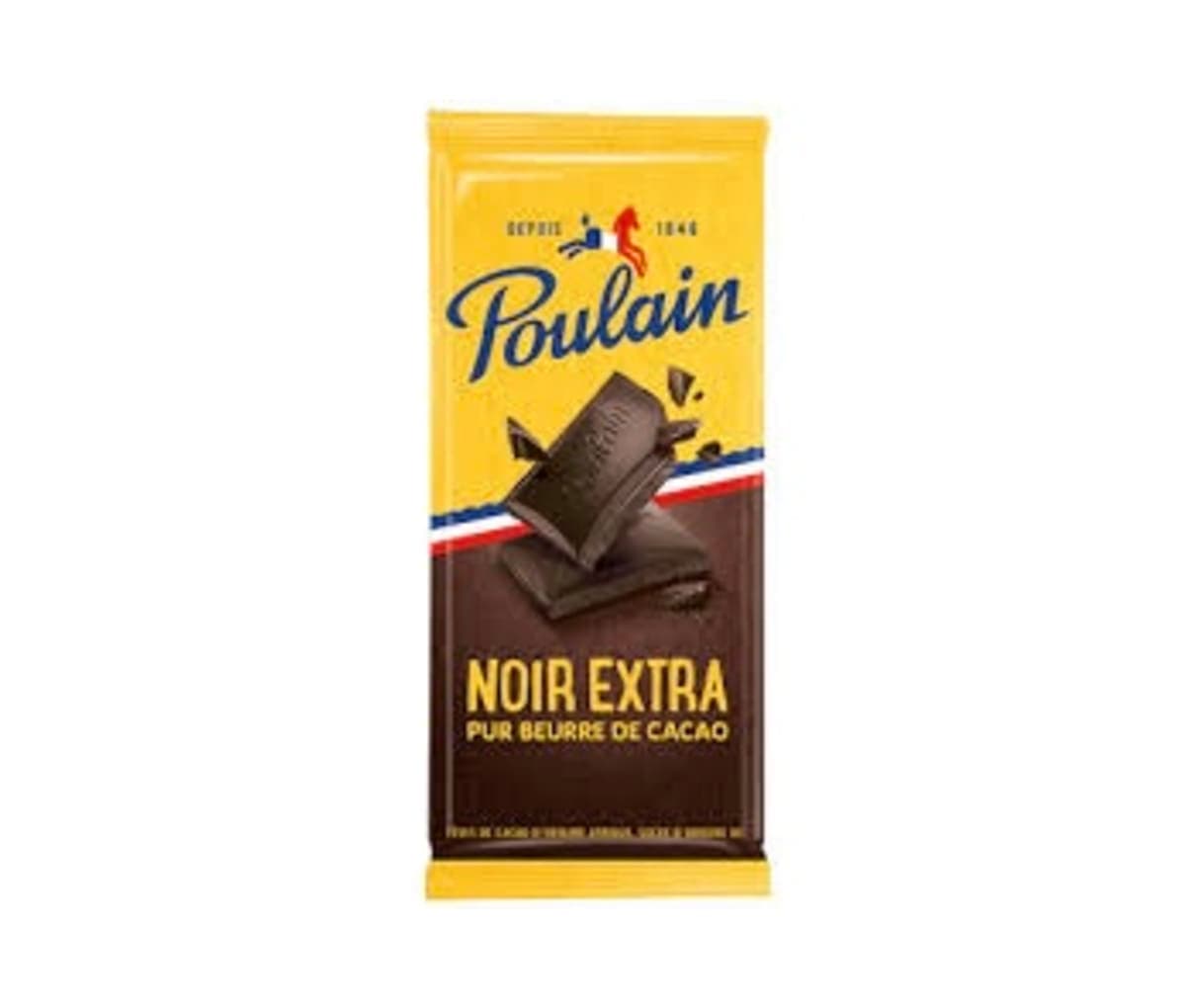 Chocolat noir extra, pure beurre de cacao, Poulain, 200g