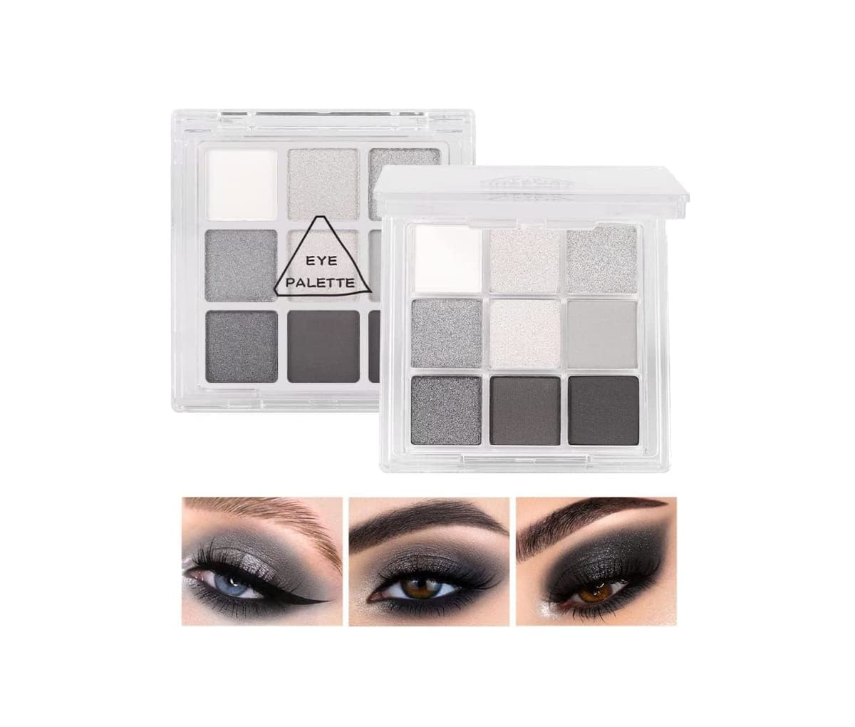 Eyeshadow, Palette yeux, gris fumé noir argent, paillettes A