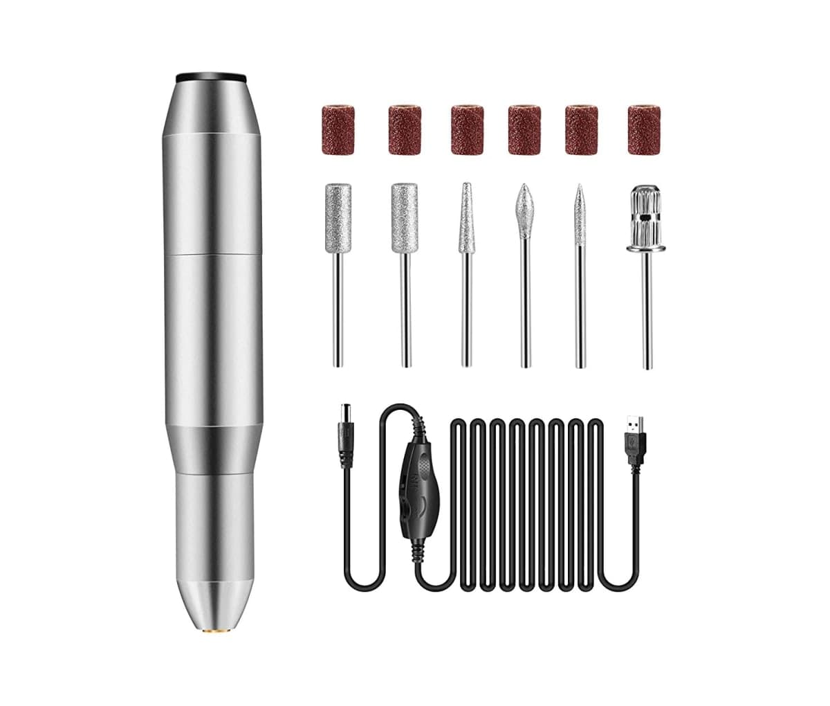 Kit perceuse ongles rechargeable, DELIFO, 6 têtes, 6 bandes