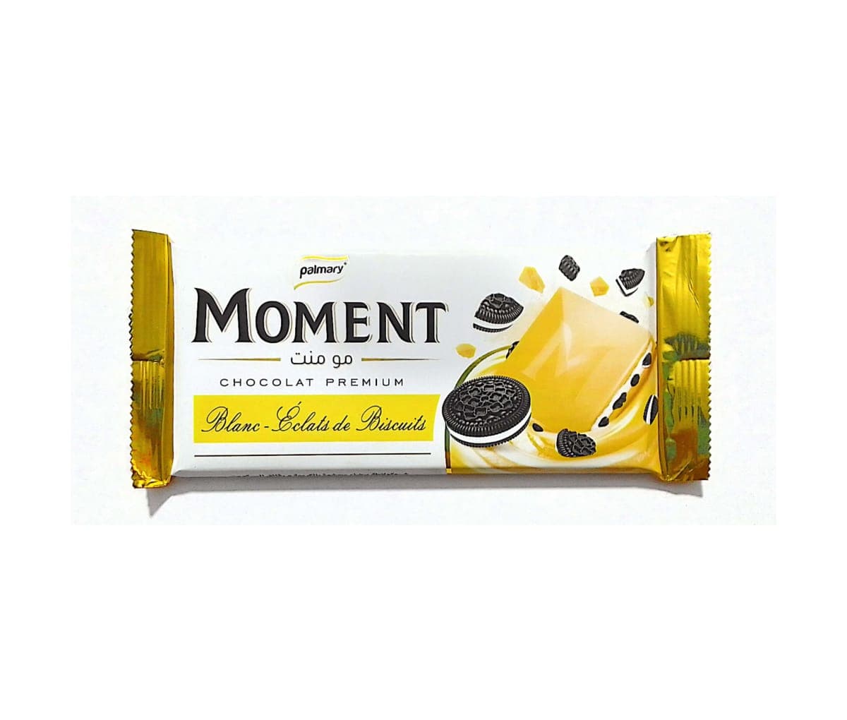 Moment Chocolat Premium, Blanc-éclats de biscuit, Palmary, 95g