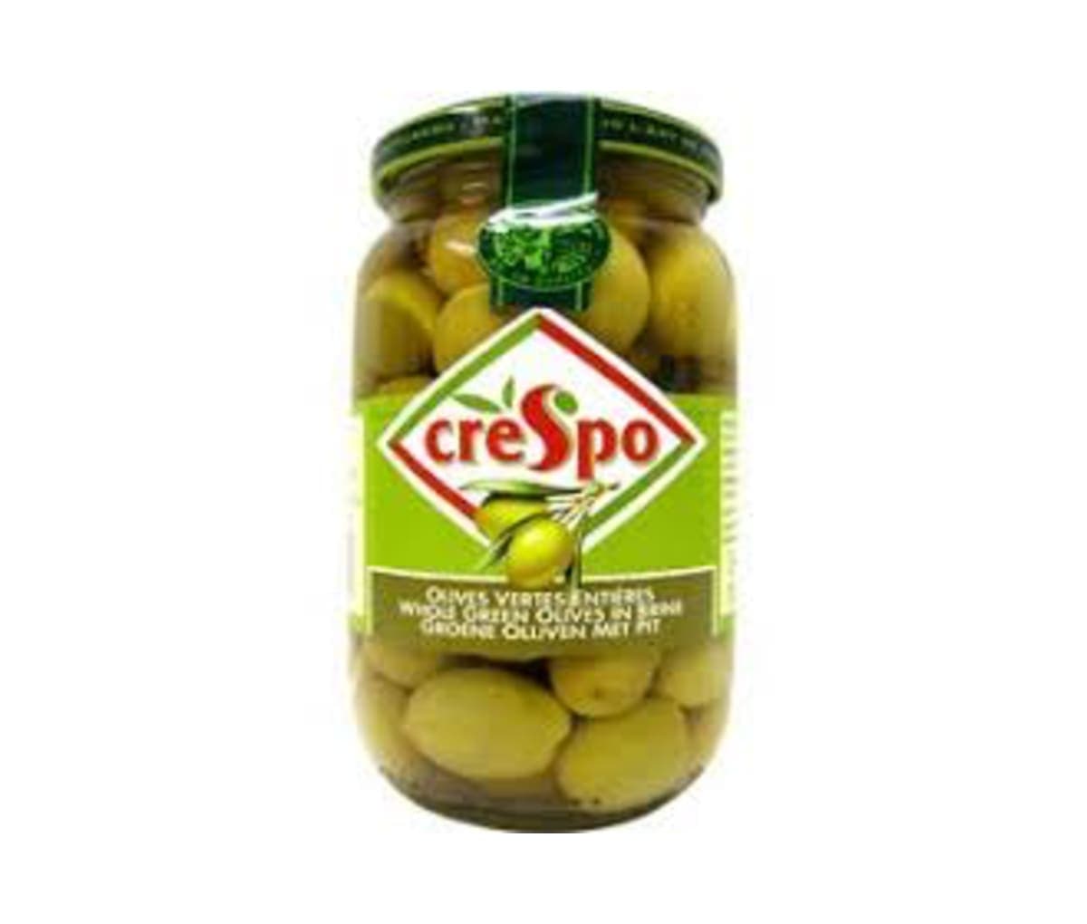 Olives vertes entières, Crespo, 350g
