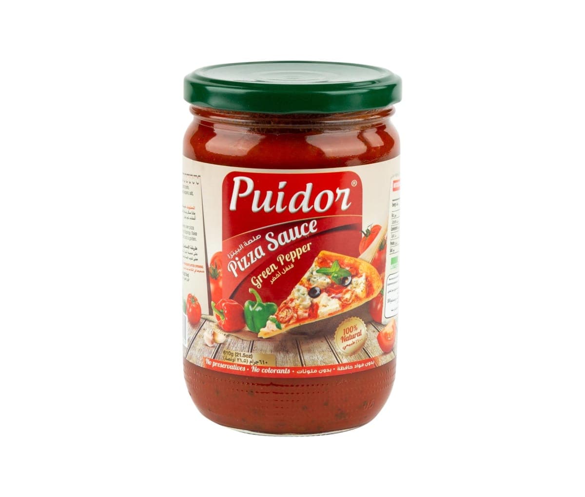 Pizza sauce, poivron vert, Puidor, 610g