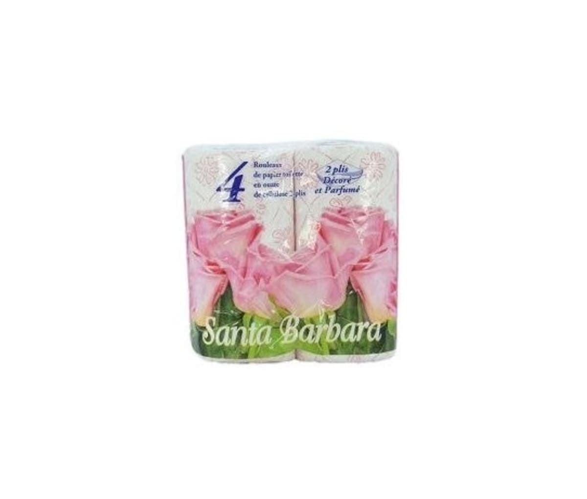 Rouleaux de papier toilette en ouate de cellulose, décoré et parfumé, Santa Barbara, 1 lot de 2