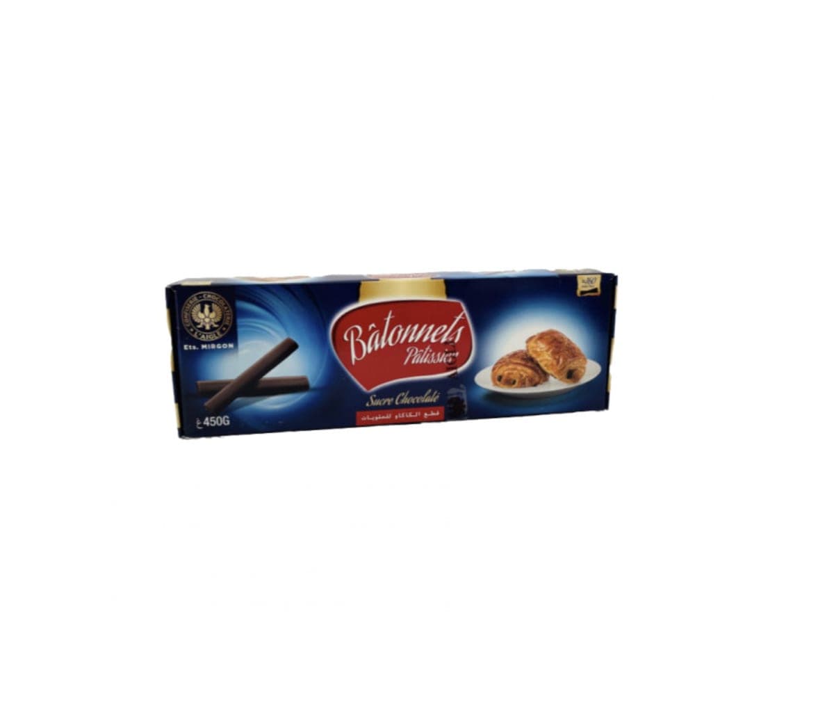 Sucre Chocolaté, Pâtissier, Bâtonnets, 450g