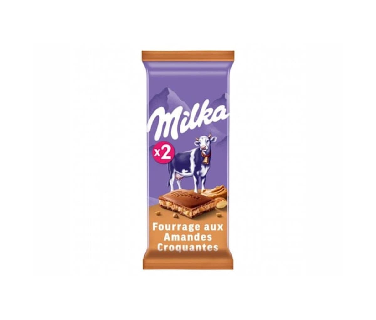 Milka, Chocolat aux amandes croquantes, 90g
