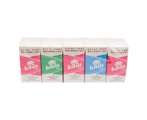 Mouchoirs, Lotus, 3 plis, Lot de 6