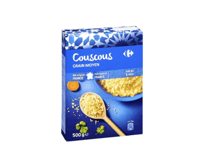 Couscous, grain moyen, Carrefour, 500g