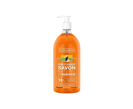 Savon naturel de marseille liquide, Fleur d'oranger, Evoluderm, 1000ml